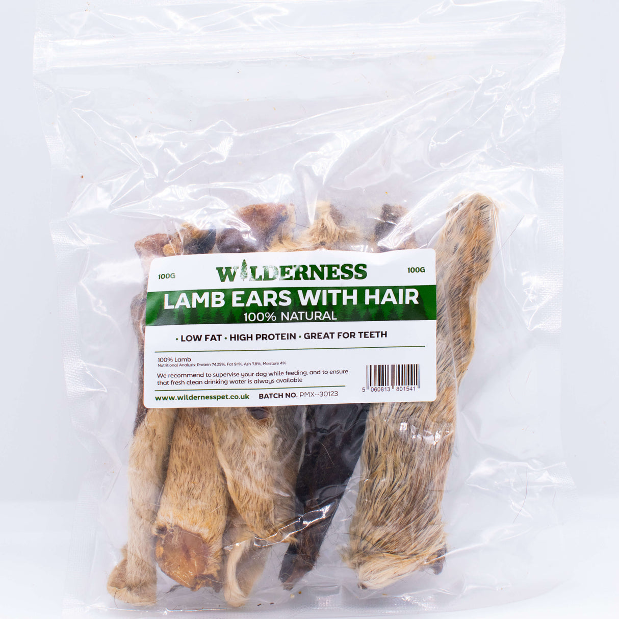 Wilderness Lamb Ears with Hair 100g